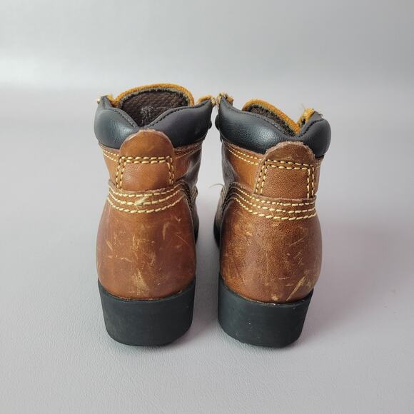 Justin Kiltie Roper Lace Up Toddler Boots Brown Leather Size 5.5 D Baby Justin - Picture 7 of 11